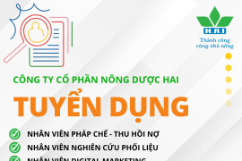 NÔNG DƯỢC HAI TUYỂN DỤNG NHIỀU VỊ TRÍ HẤP DẪN