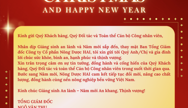 GIÁNG SINH ẤM ÁP, NĂM MỚI AN LÀNH